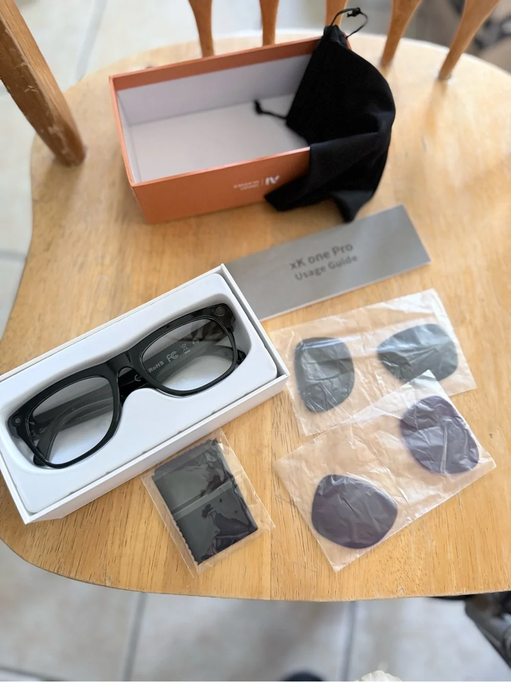 AI Smart Glasses - Black Sunglasses w/2 extra sets of lenses